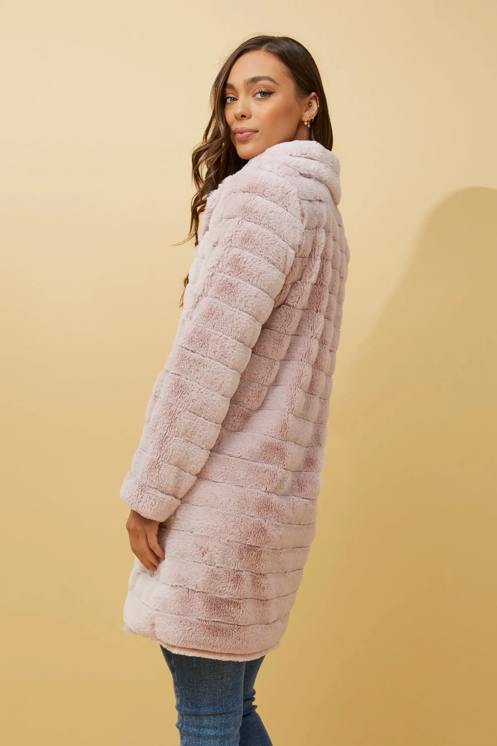 Caroline Morgan Faux Fur Teddy Coat