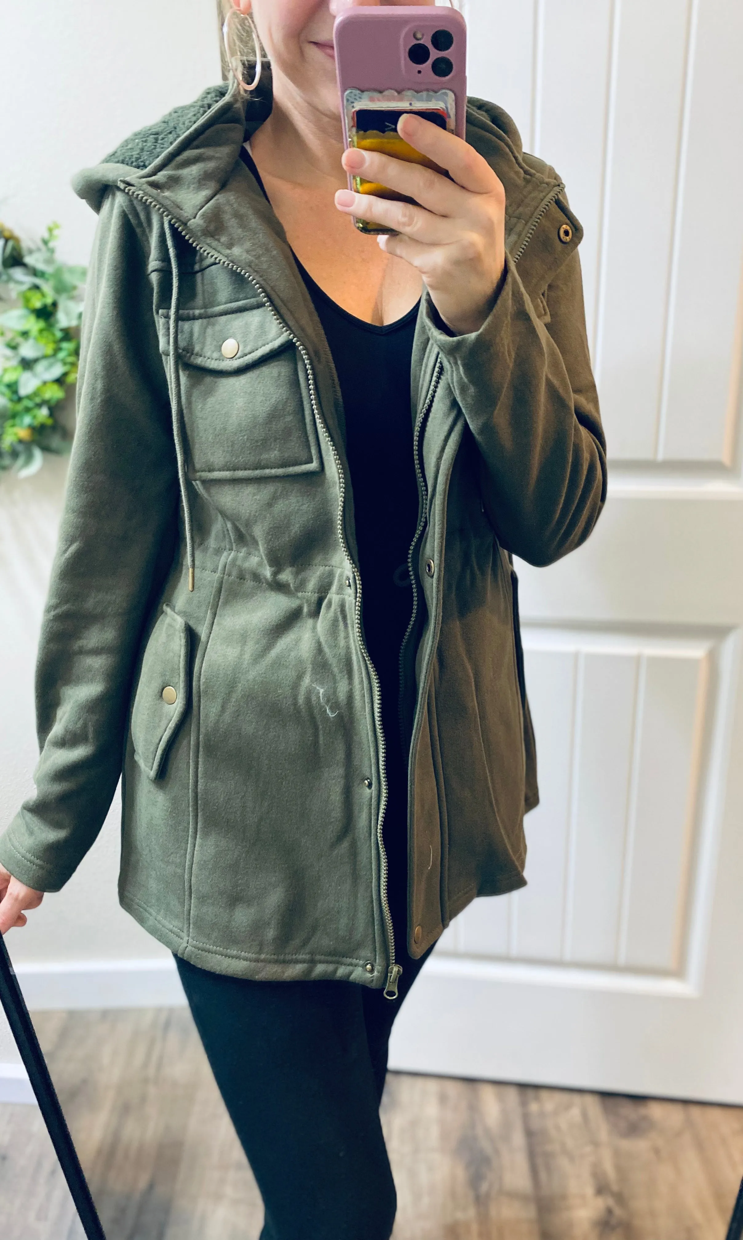 Charcoal or Olive Utility Jacket