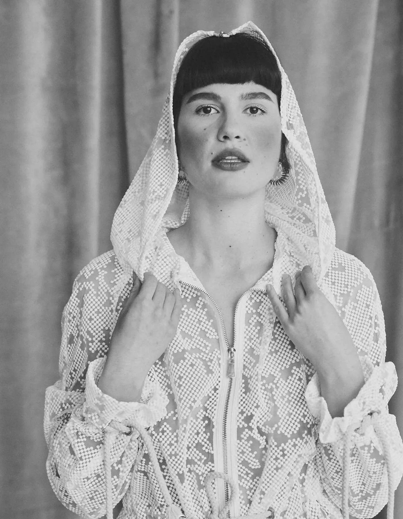Delicate Sheer Lace Hot Parka