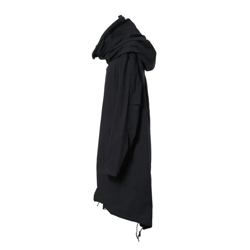 DYED STRUCTURAL WIRE LONG REVERSIBLE HOODED PARKA