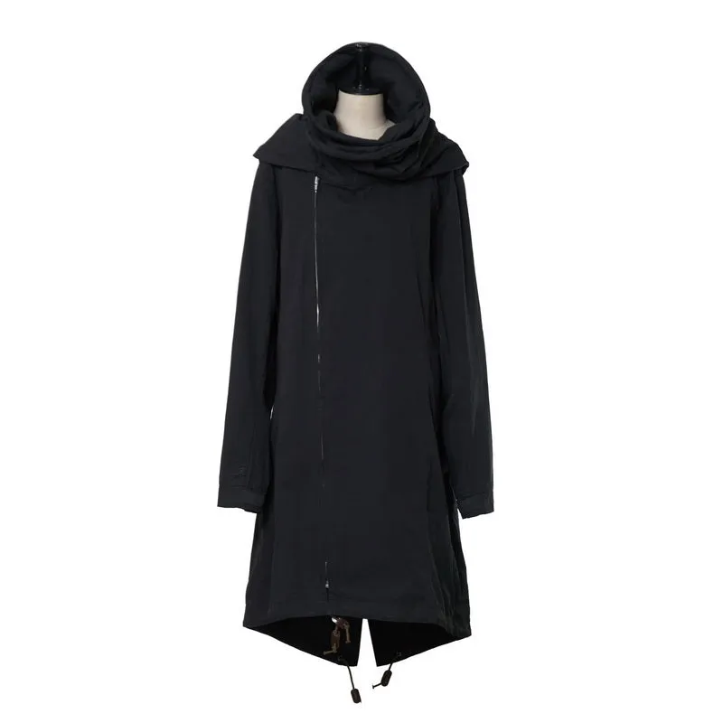 DYED STRUCTURAL WIRE LONG REVERSIBLE HOODED PARKA