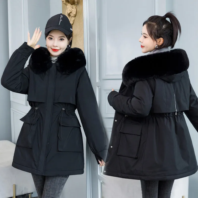 Emma Parka | Langer Steppmantel mit Pelzkragen für Damen