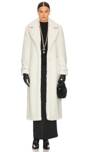 Ena Pelly Harri Oversized Teddy Coat in Cream