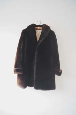 Faux Fur Coat, Deep Chocolate