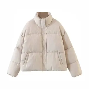 Fleece Thicken Letter Graphic Parka Coat