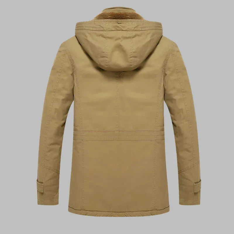 FrostGuard Parka | Warme wasserdichte Winterjacke für Herren mit Fellkragen und Fleece-Futter