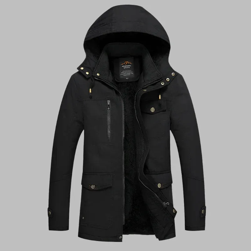 FrostGuard Parka | Warme wasserdichte Winterjacke für Herren mit Fellkragen und Fleece-Futter