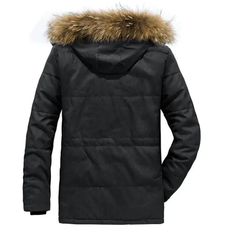 Frostum - Parka Winterjas Heren met Afneembare Bontkraag en Fleecevoering
