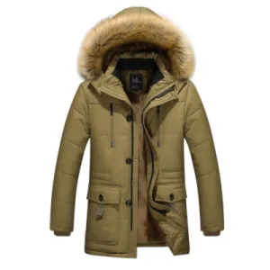 Koudher - Parka Winterjas Heren – Winddicht met Warme Voering en Bontkraag