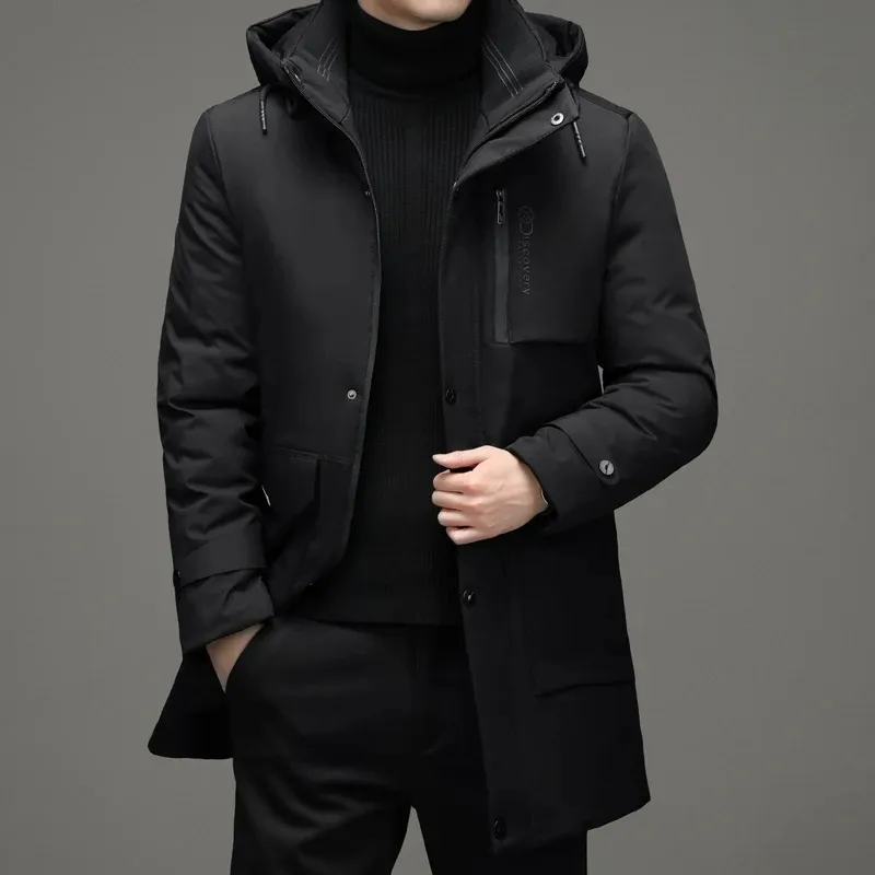 Kouther - Parka Winterjas Heren – Waterdicht Lang Model met Capuchon en Ritszakken