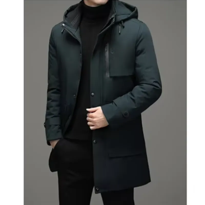 Kouther - Parka Winterjas Heren – Waterdicht Lang Model met Capuchon en Ritszakken