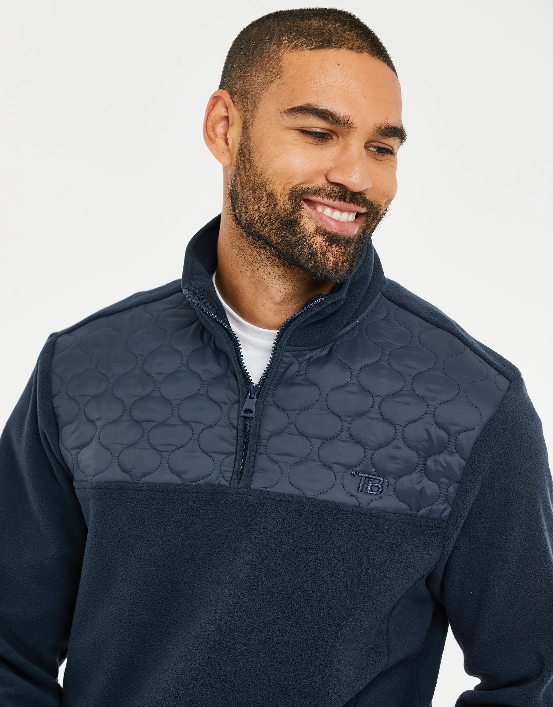 Men's Navy Onion Quilted Quarter Zip Fleece