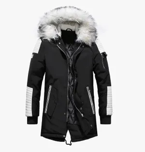 Men's Winter Casual Warm Thick Hooded Long Parka