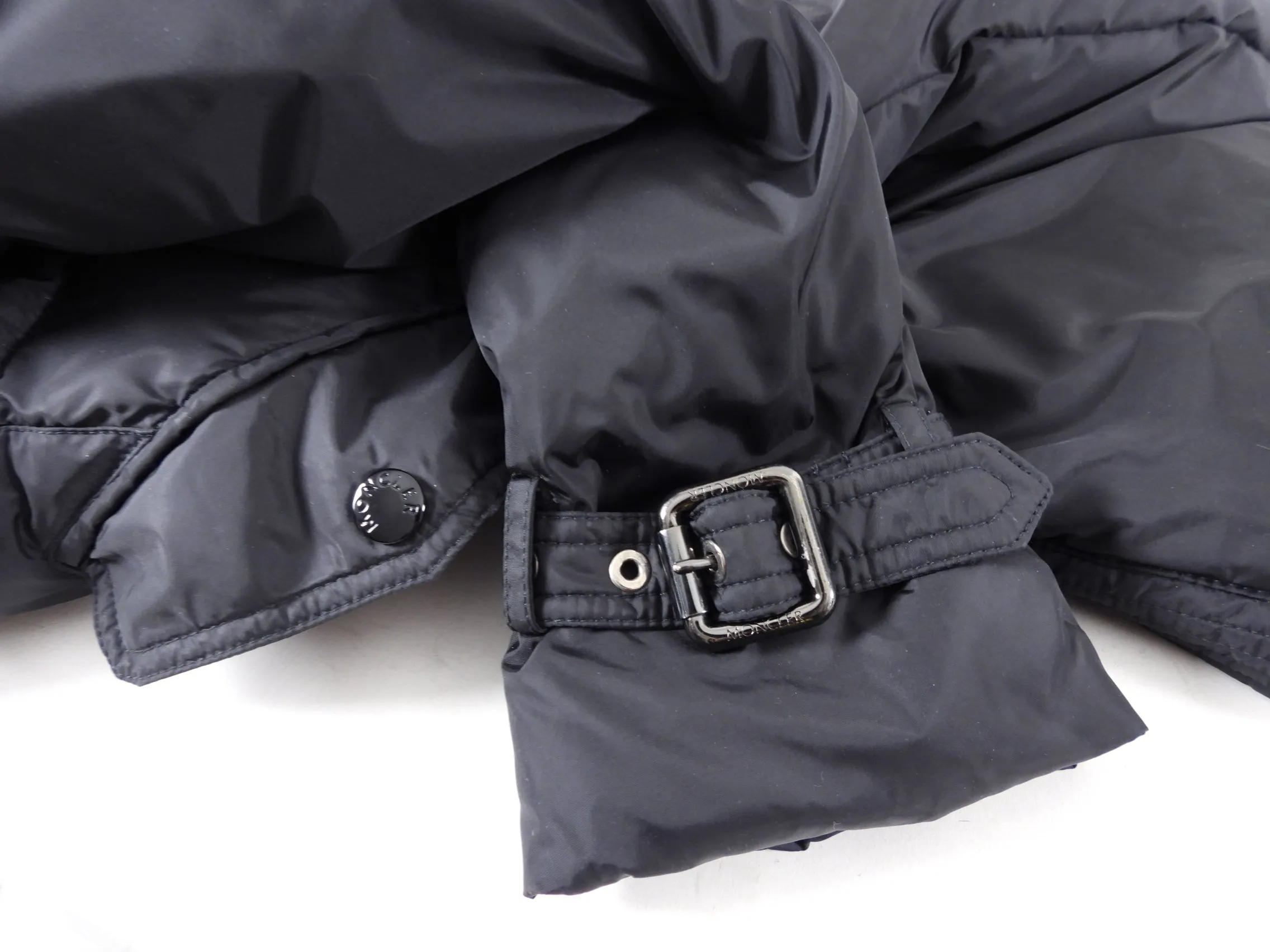 Moncler Black Down Filled Hooded Parka - S