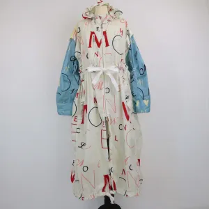 Moncler Multicolor Parka Printed Hoodie Long Coat