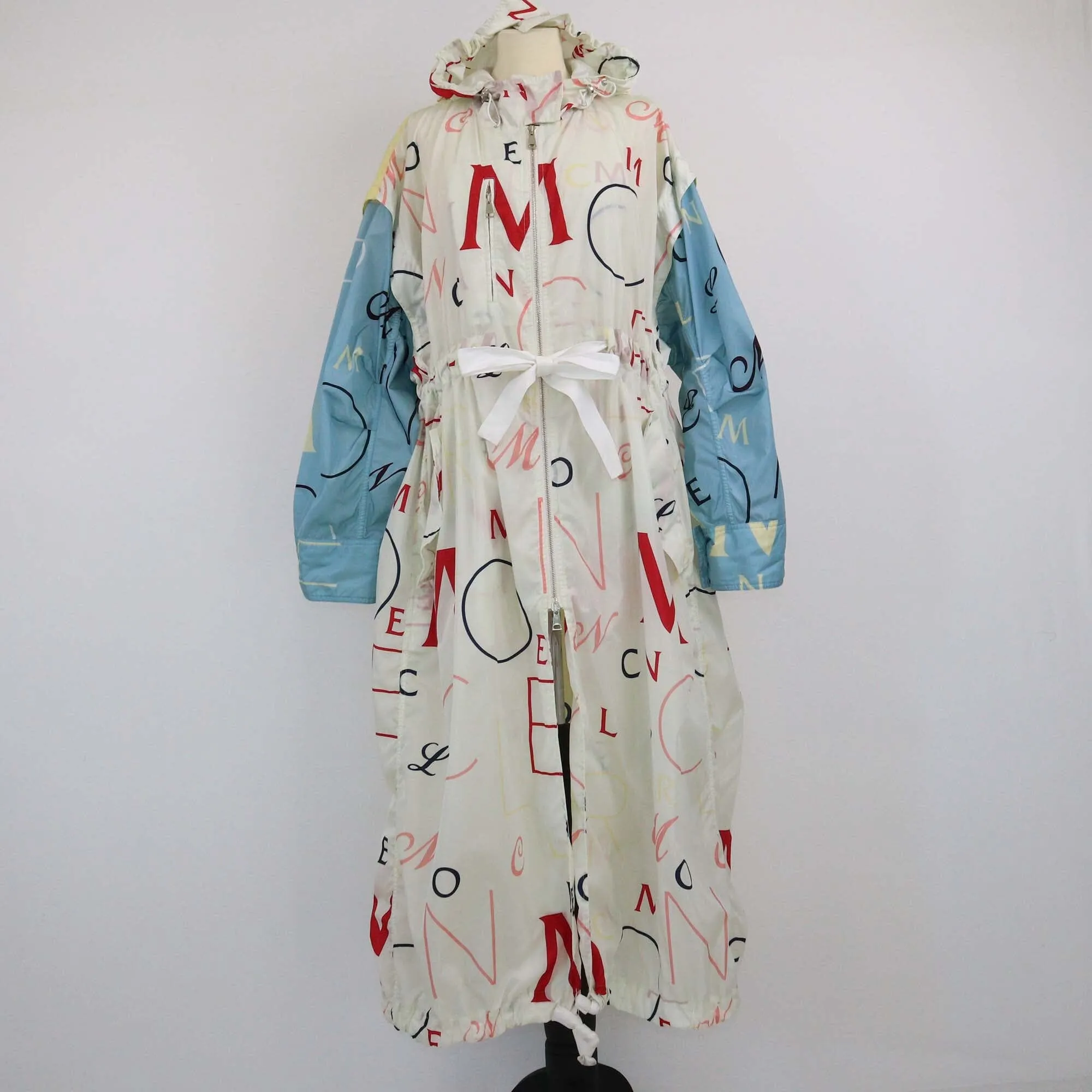 Moncler Multicolor Parka Printed Hoodie Long Coat