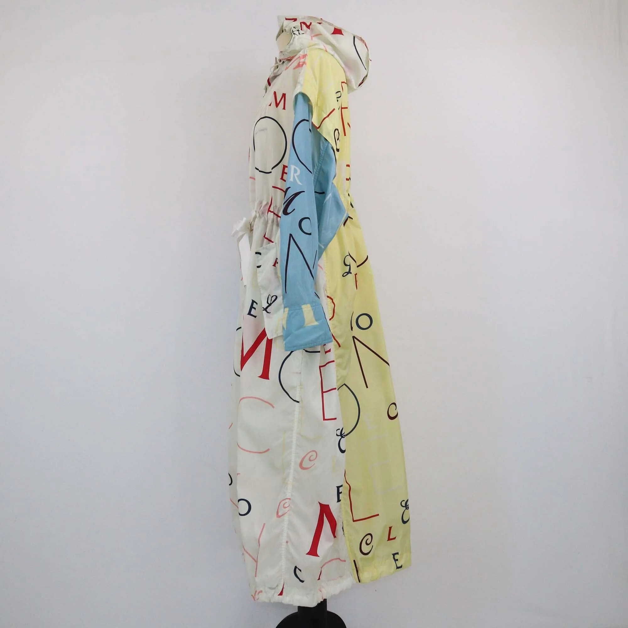 Moncler Multicolor Parka Printed Hoodie Long Coat