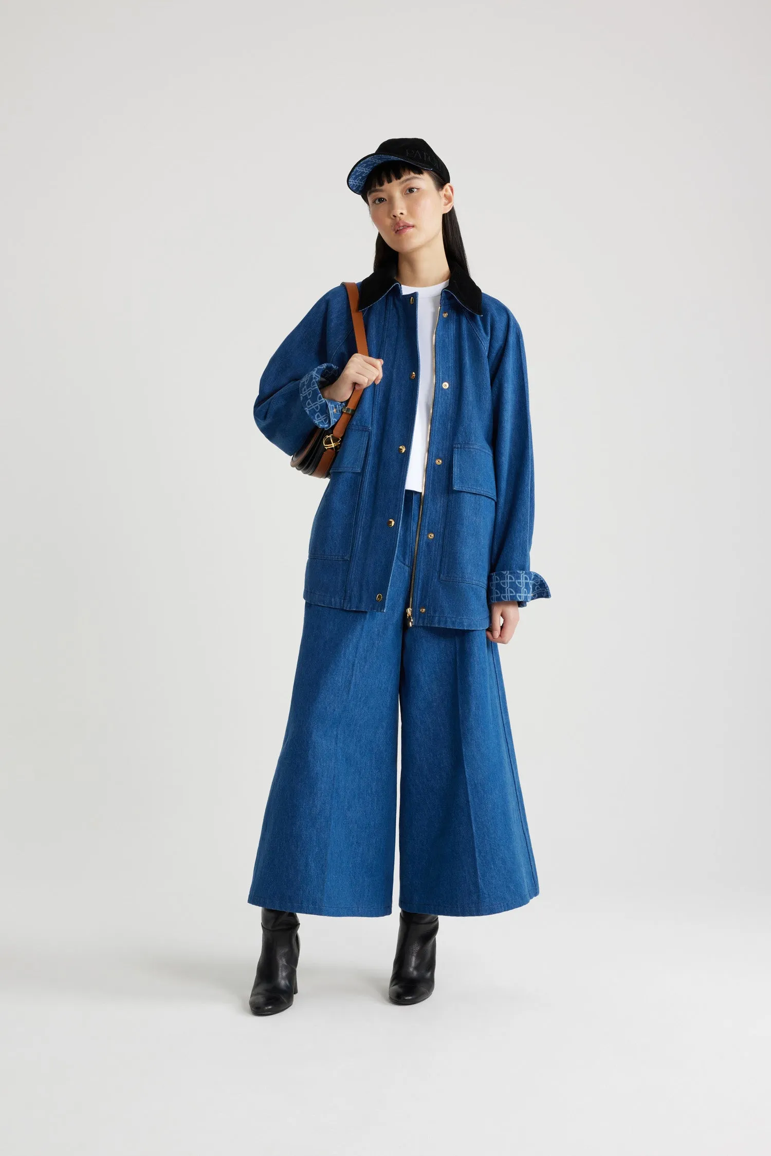 Relaxed parka in organic denim