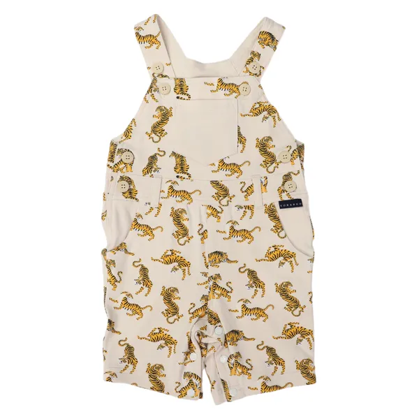 Tiger Print Cotton Overall Tapioca