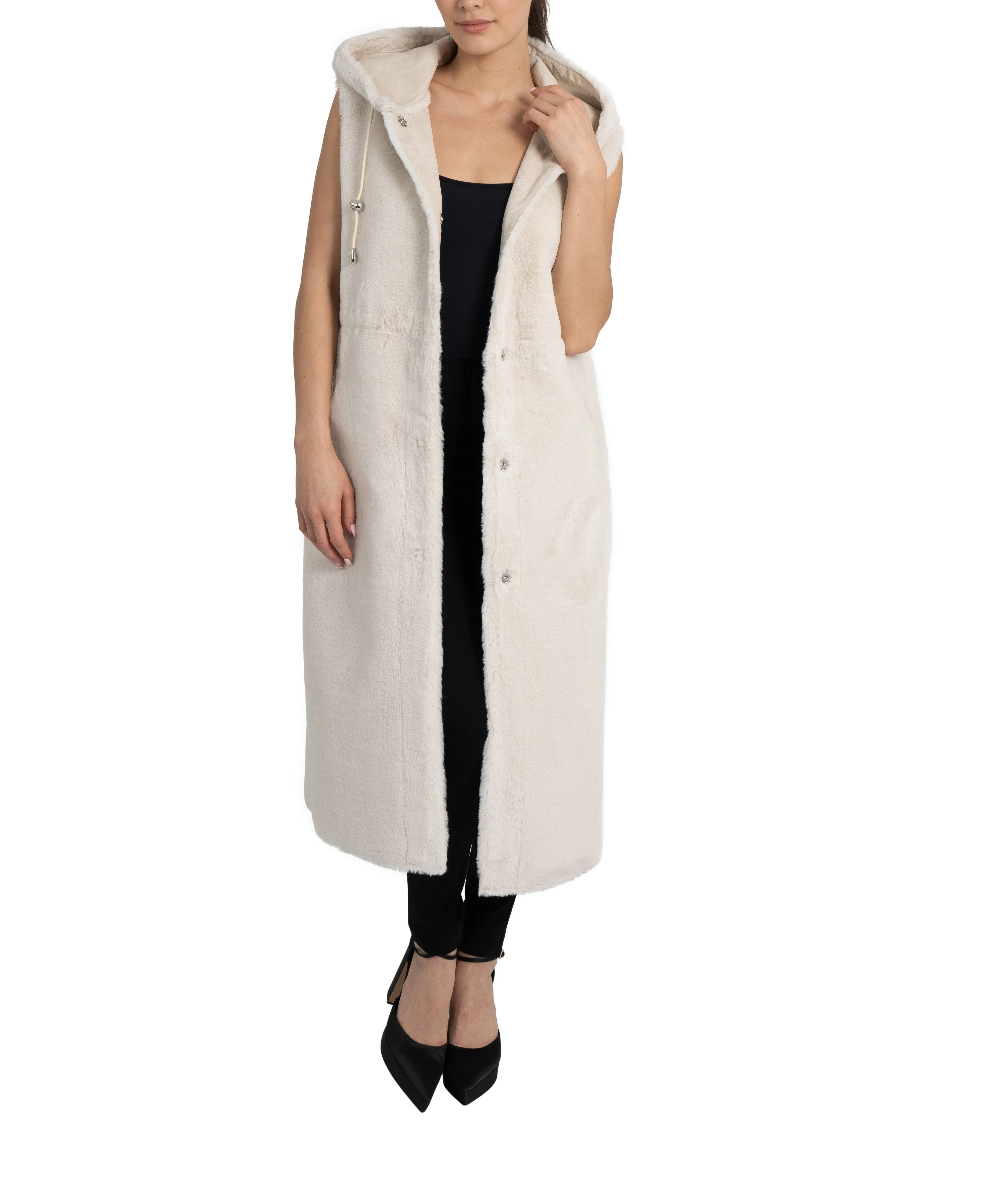 Tish Long Faux Fur Vest