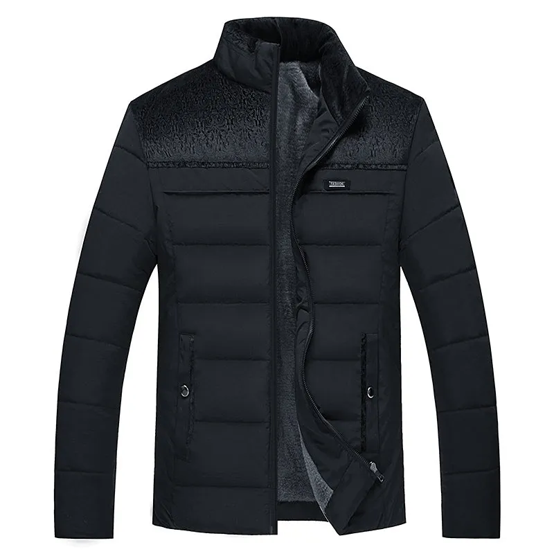 Tommy™ dikke waterdichte patchwork met opstaande kraag parka winterjas