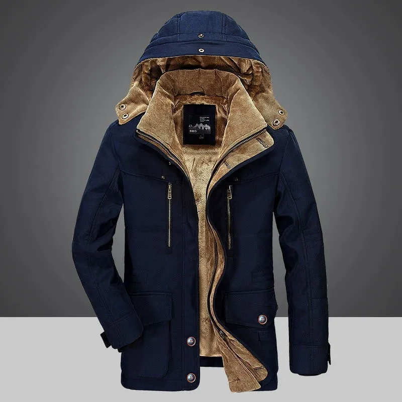 Tommy™ dubbele kraag blauw waterdicht comfortabel parka winterjas
