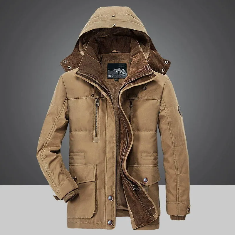 Tommy™ dubbele kraag blauw waterdicht comfortabel parka winterjas