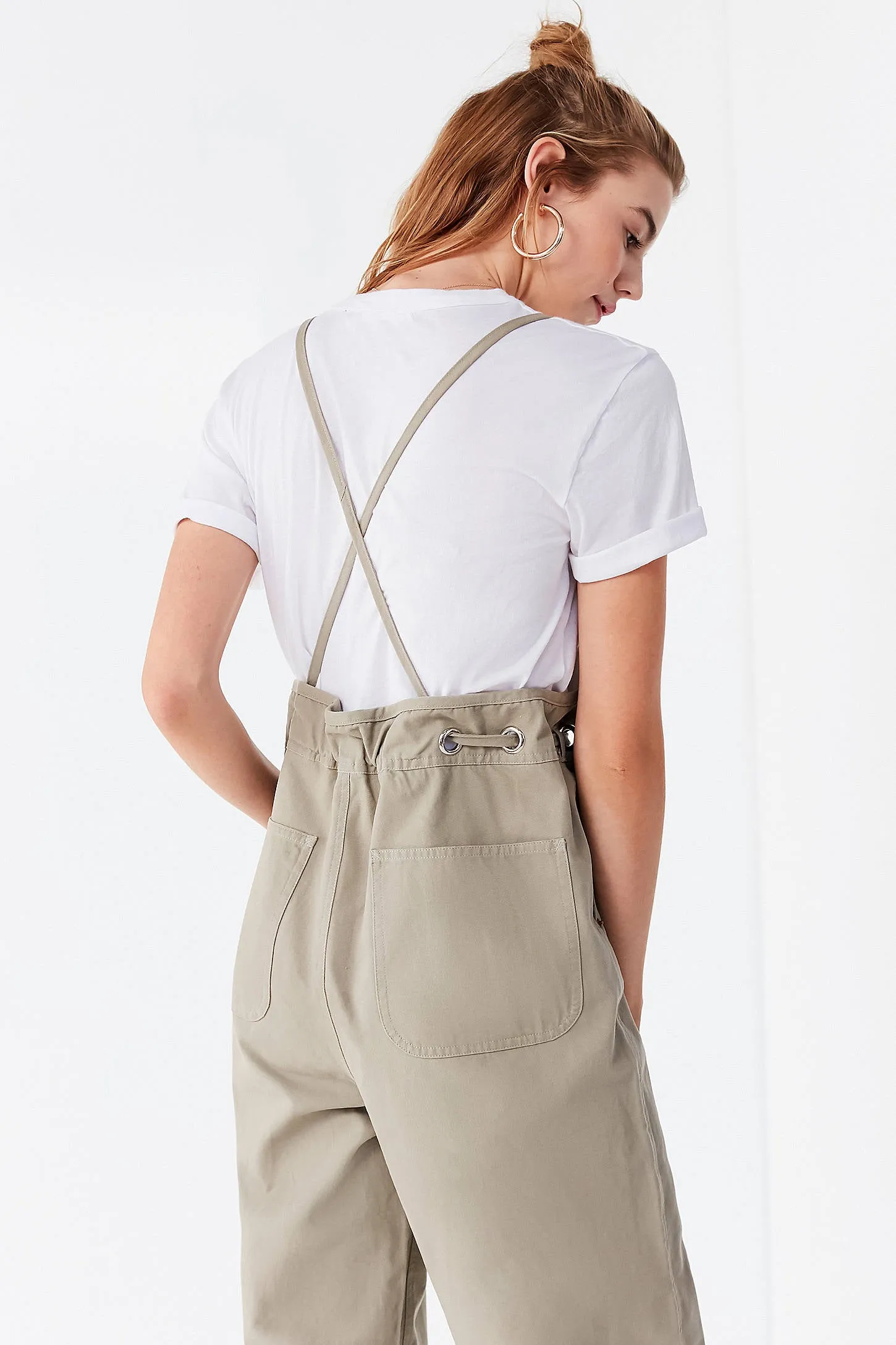 UO Tie-Waist Apron wide leg Overall