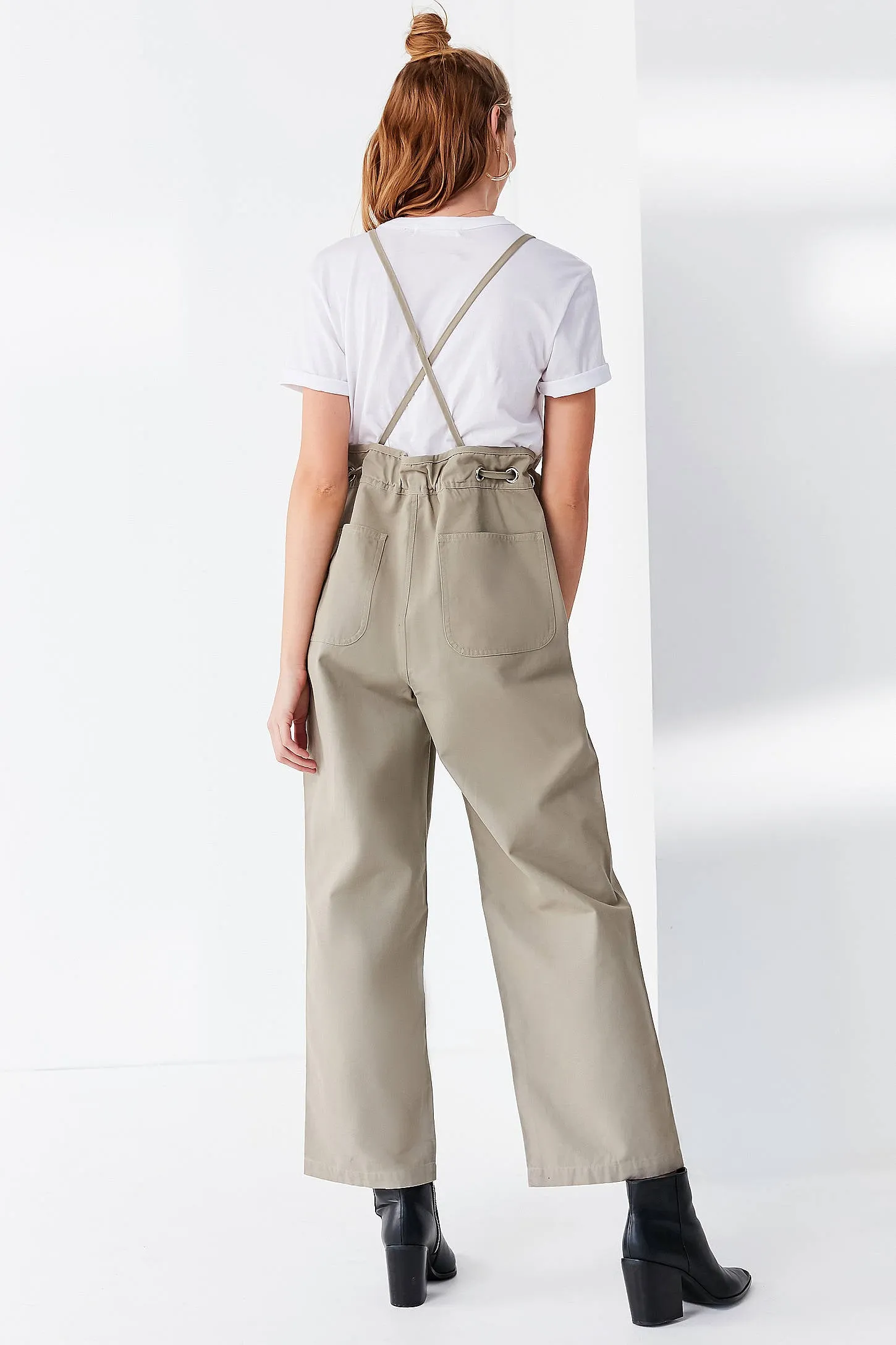 UO Tie-Waist Apron wide leg Overall