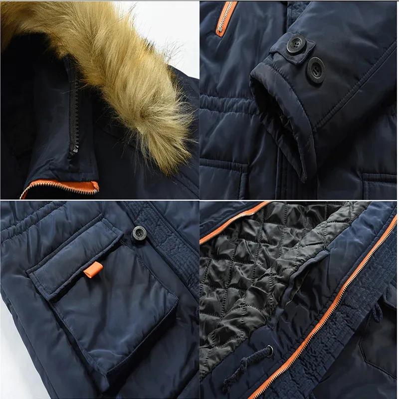 Vrykenz - Winterjas Heren Parka met Bontkraag, Warm Gevoerd en Meerdere Zakken