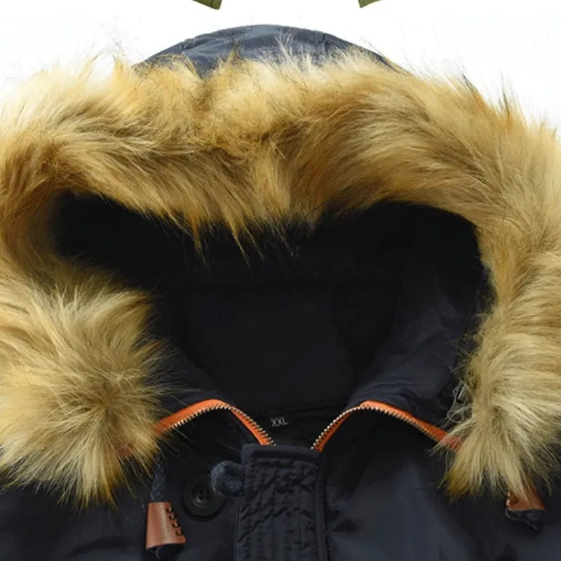 Vrykenz - Winterjas Heren Parka met Bontkraag, Warm Gevoerd en Meerdere Zakken