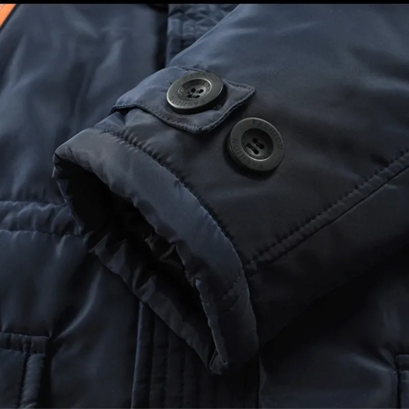 Vrykenz - Winterjas Heren Parka met Bontkraag, Warm Gevoerd en Meerdere Zakken