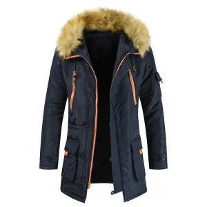Vrykenz - Winterjas Heren Parka met Bontkraag, Warm Gevoerd en Meerdere Zakken