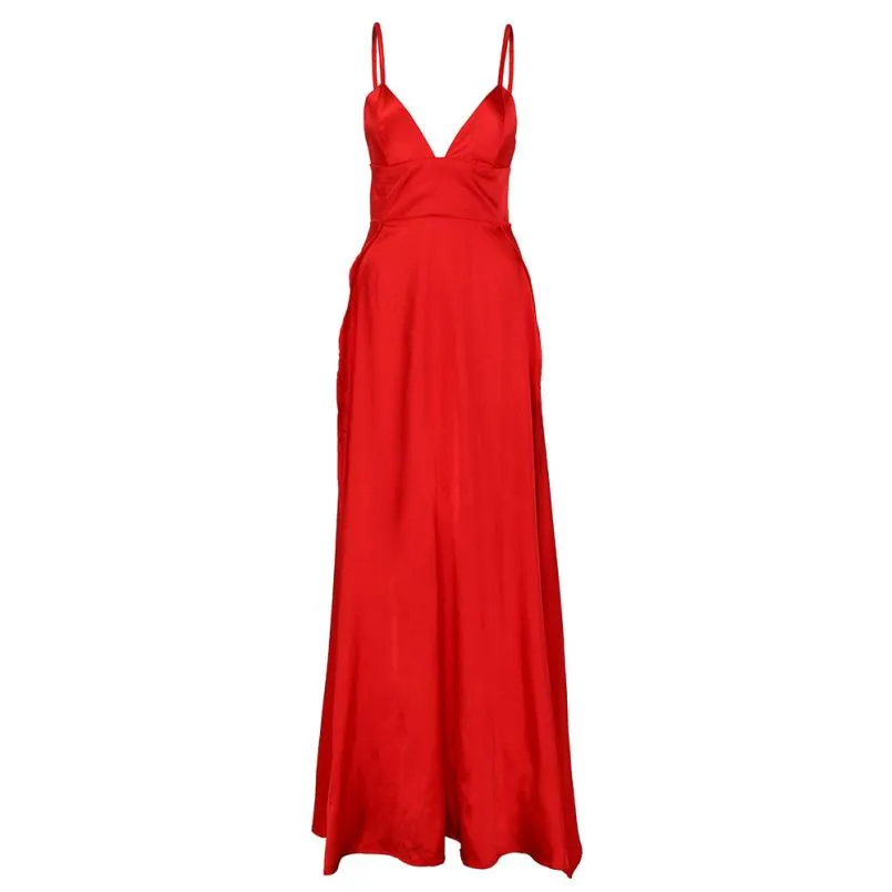 Women's Summer Sleeveless V-Neck Maxi Dress