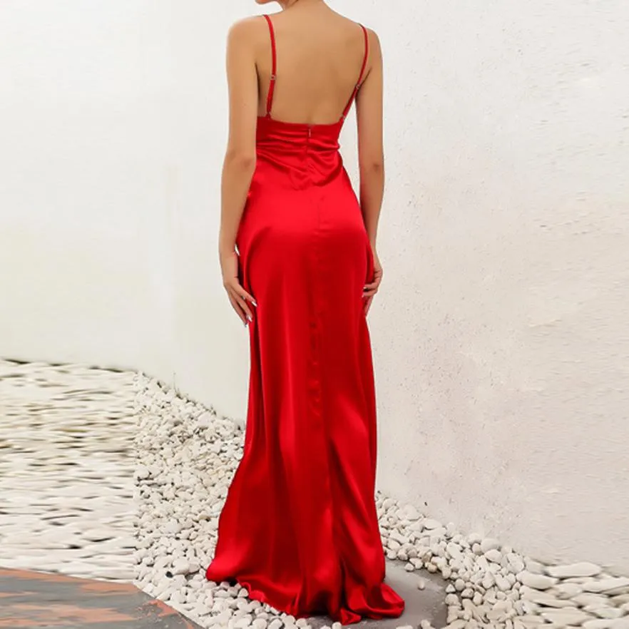 Women's Summer Sleeveless V-Neck Maxi Dress