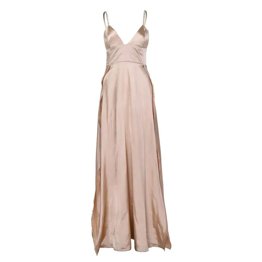 Women's Summer Sleeveless V-Neck Maxi Dress